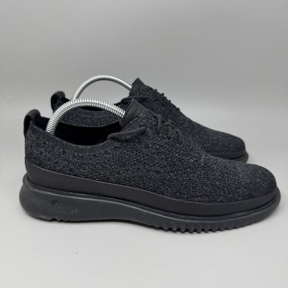 Cole Haan Grand OS Shoes Mens Size 8 Black Knit Lace Up Lightweight Comfort - Picture 1 of 9